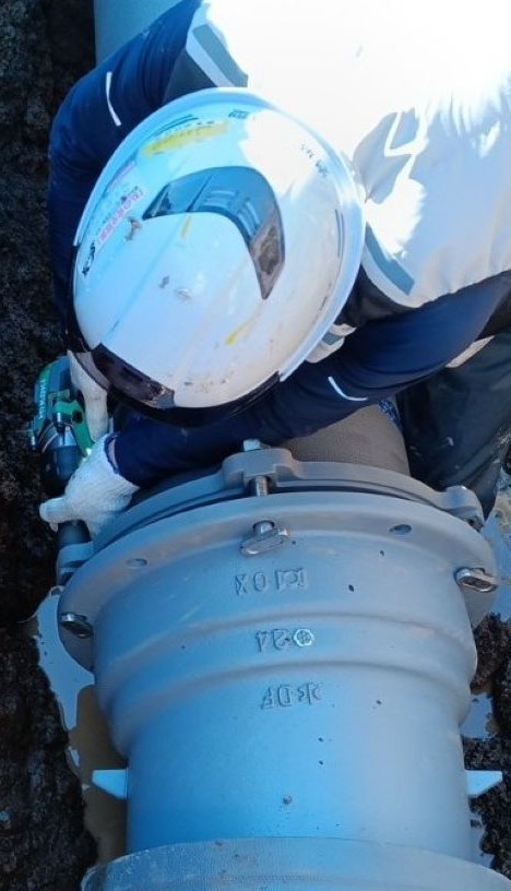 Φ350GX管 水道本管新設工事